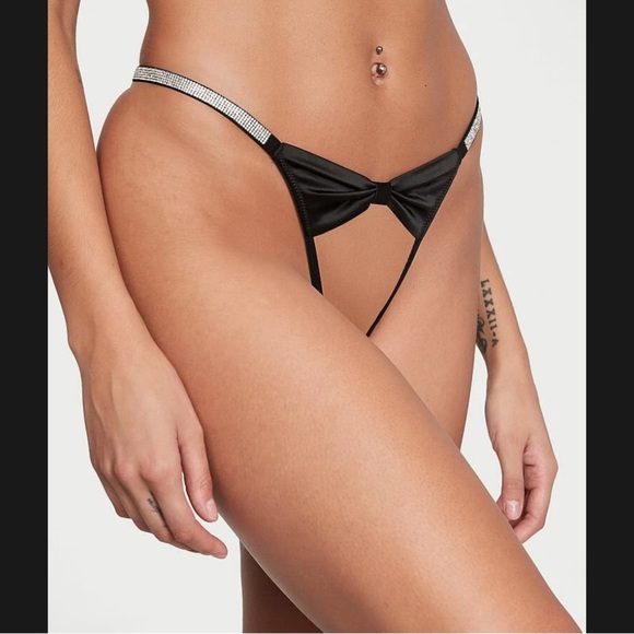Victorias Secret Very Sexy Crotchless Bow Bling String Thong Medium - Picture 4 of 4